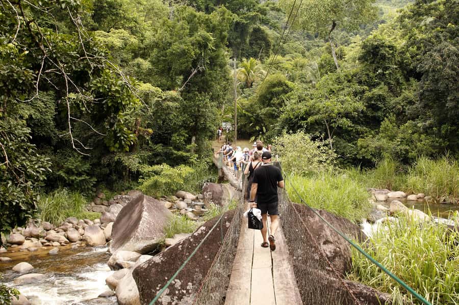 Full-Day Jungle Jeep Waterfall and Cachaça Distillery Tour - Villa Verde lunch beside another waterfall